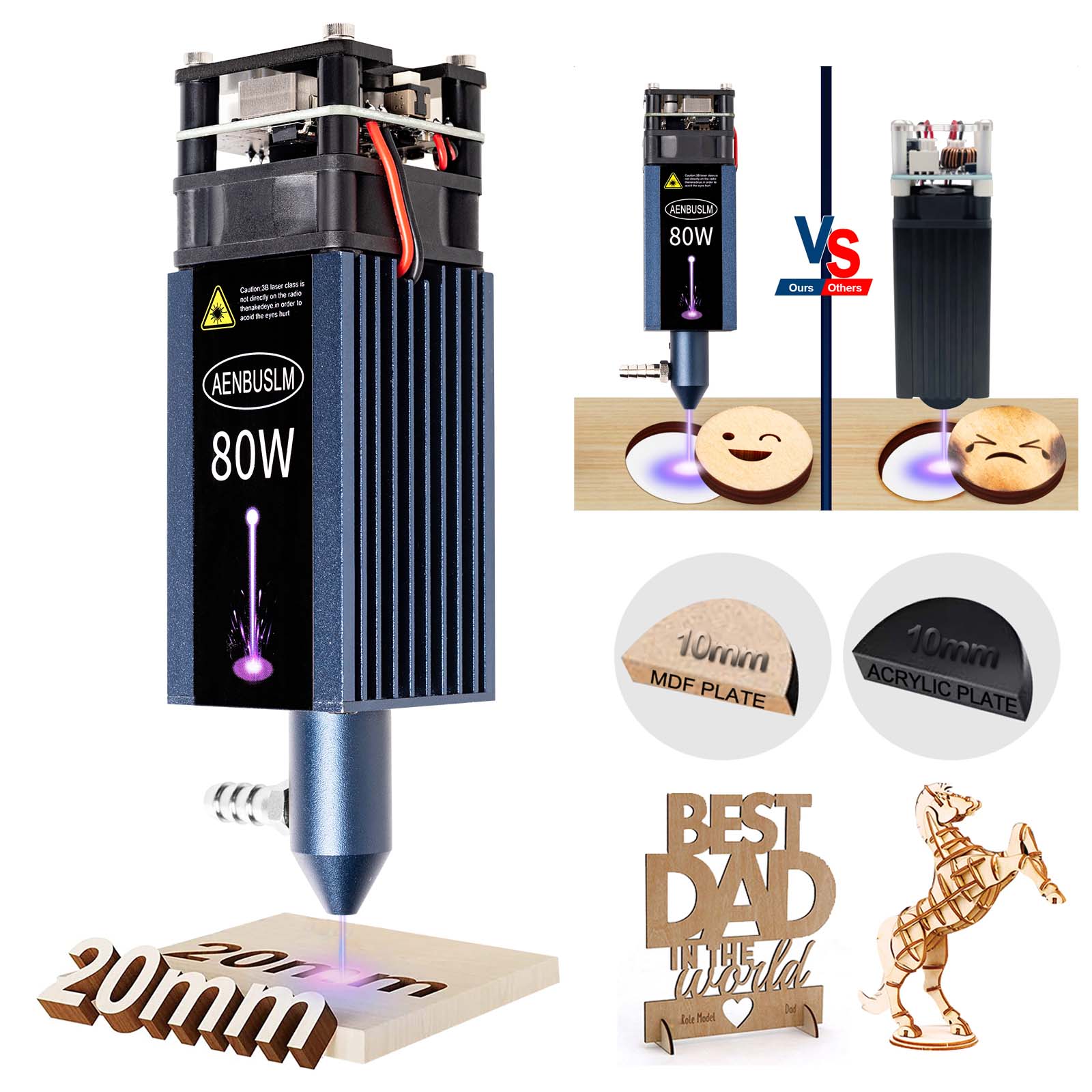 Metal Laser Cutter Head - AENBUSLM 40W 80W 레이저 조각 헤드