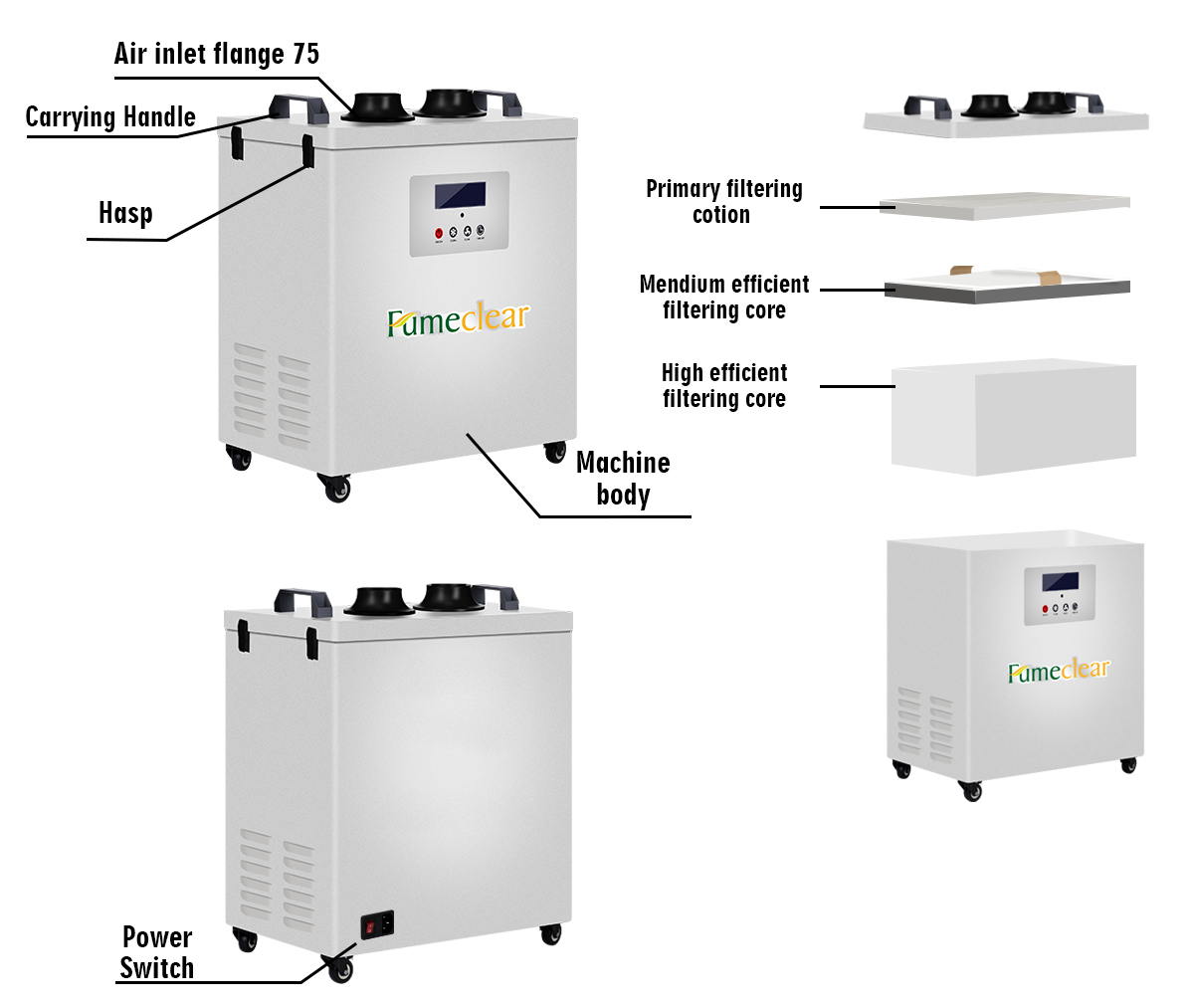 강력한 흡입력의 산업용 용접 연기 및 먼지 추출기 공기 - Industrial Laser Printer 리뷰 및 가격