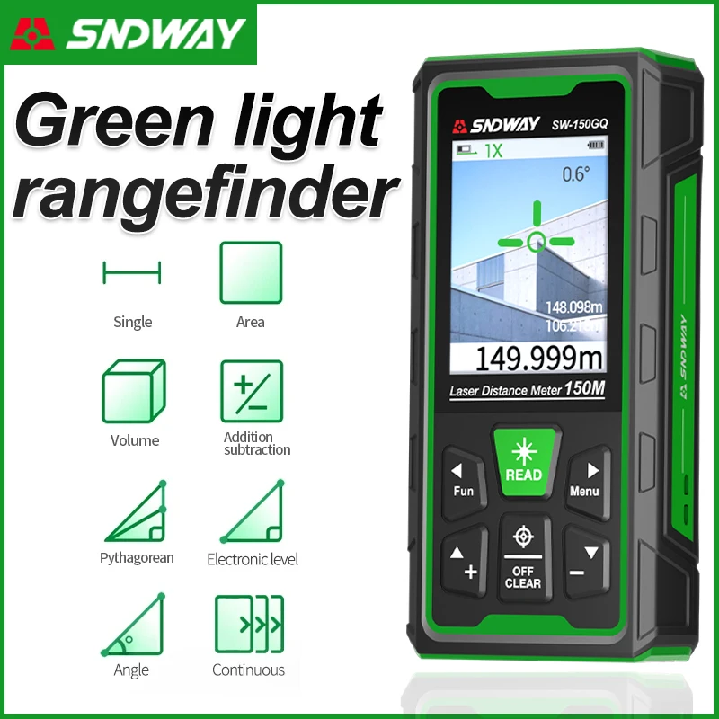 녹색 레이저 거리 측정기 디지털 거리 측정기 150m  - Industrial Laser Distance Sensor 리뷰 및 가격