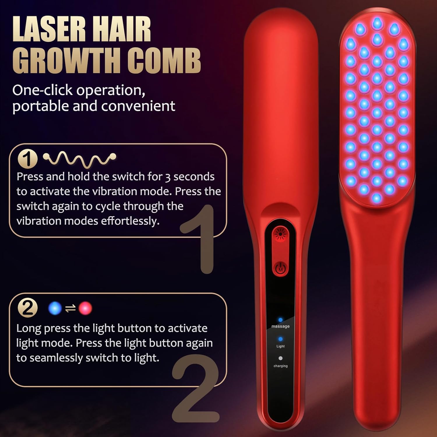 레이저 발모 빗, 남녀 모두에게 적합한 적색광 발모 치 - Industrial Laser Beam 리뷰 및 가격